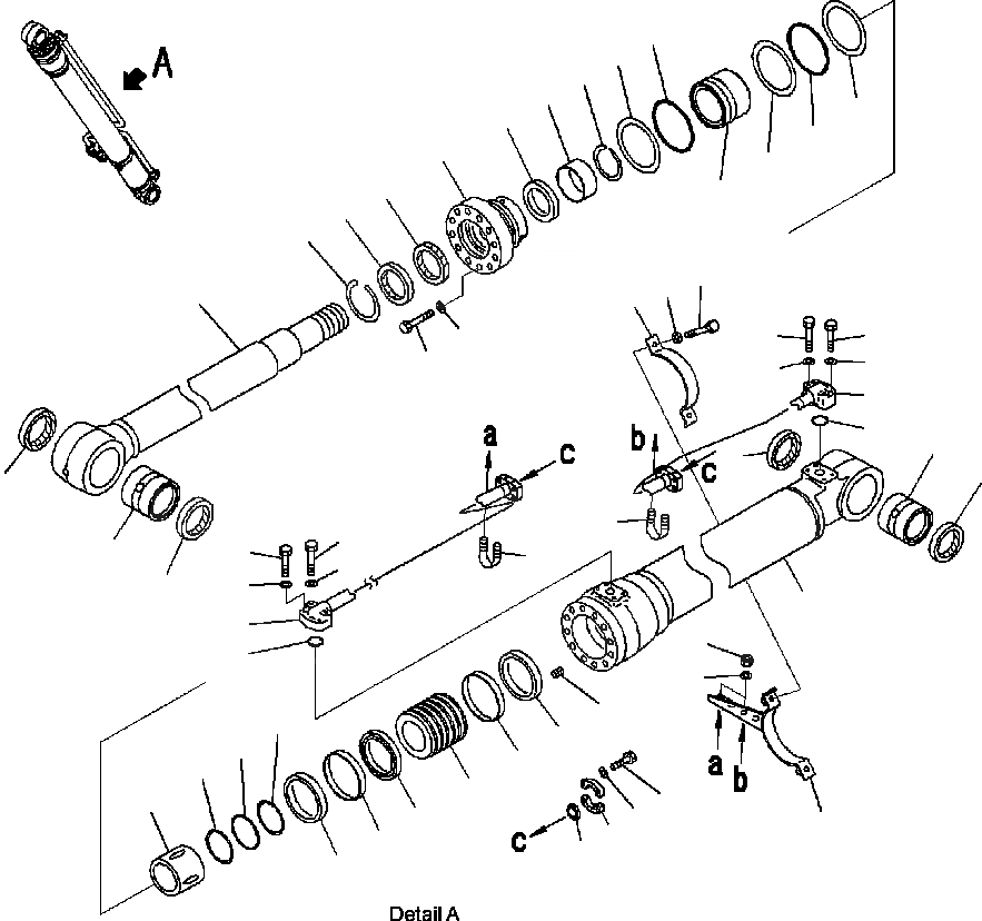 Схема запчастей Komatsu PC200LC-8 - T-A ЦИЛИНДР СТРЕЛЫЛЕВ. РАБОЧЕЕ ОБОРУДОВАНИЕ