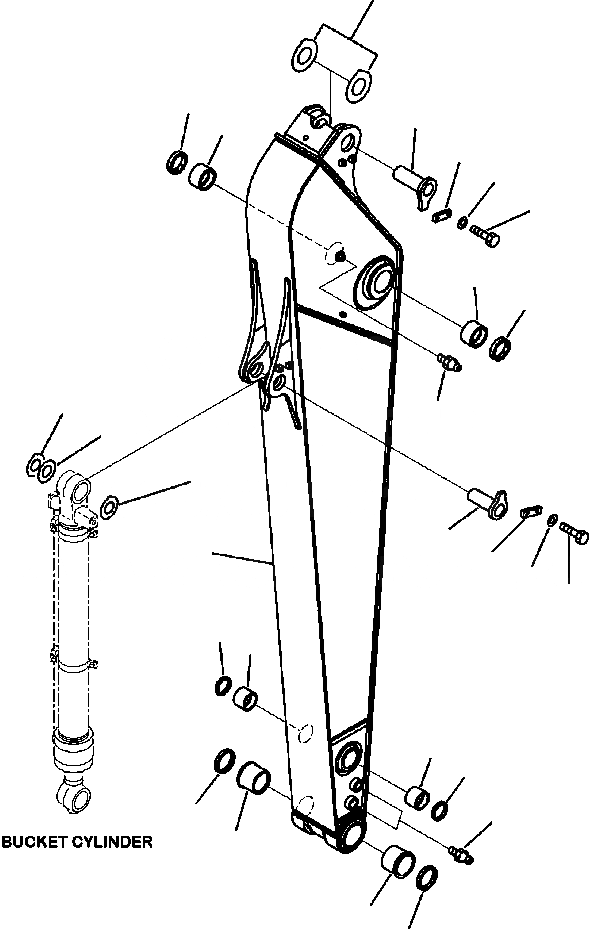 Схема запчастей Komatsu PC200LC-8 - T-AA РУКОЯТЬ .9 M (УСИЛ.) РАБОЧЕЕ ОБОРУДОВАНИЕ