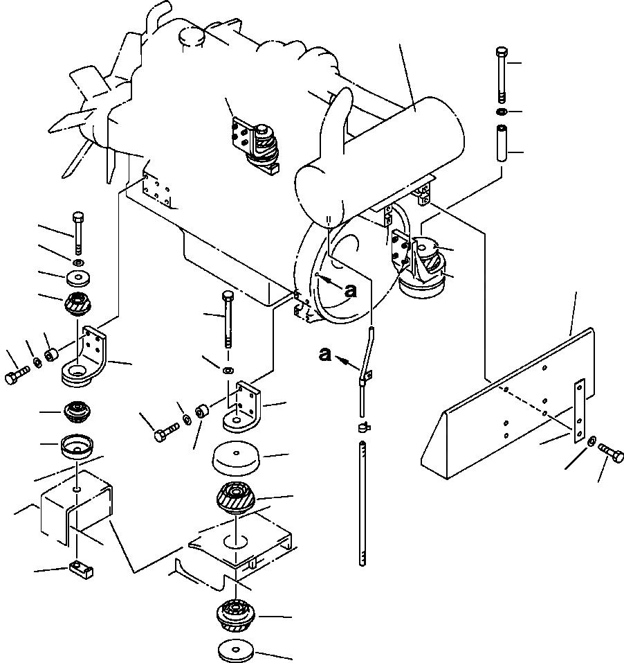 Схема запчастей Komatsu PC200-5 - КРЕПЛЕНИЕ ДВИГАТЕЛЯ КОМПОНЕНТЫ ДВИГАТЕЛЯ
