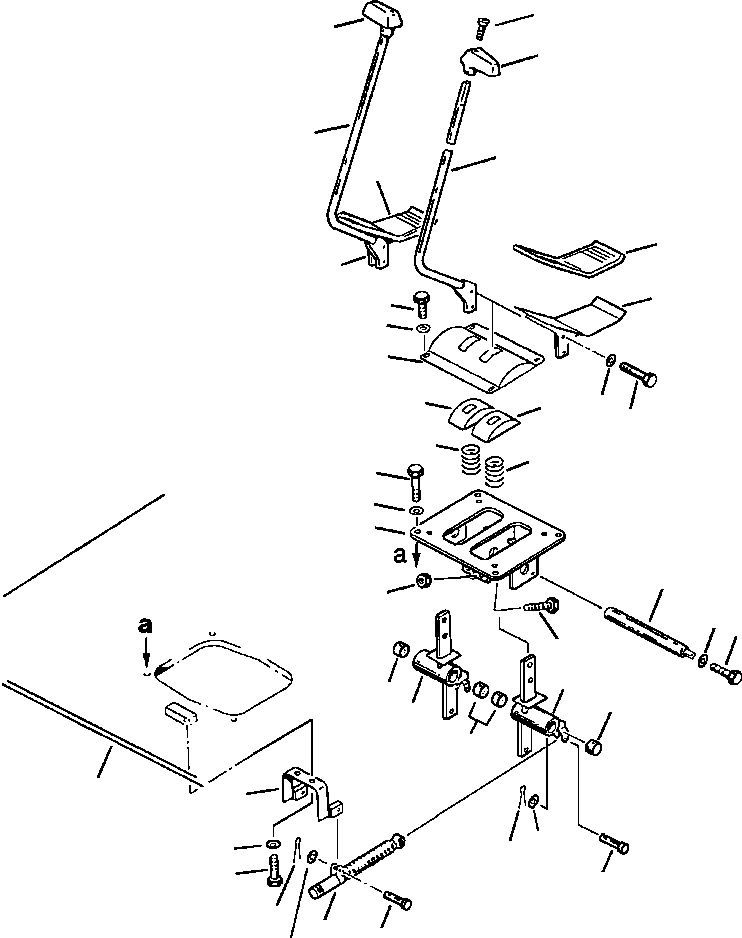 Схема запчастей Komatsu PC200-5 - РЫЧАГ УПРАВЛ-Я ХОДОМ И ПЕДАЛЬ СИСТЕМА УПРАВЛЕНИЯ И ОСНОВНАЯ РАМА