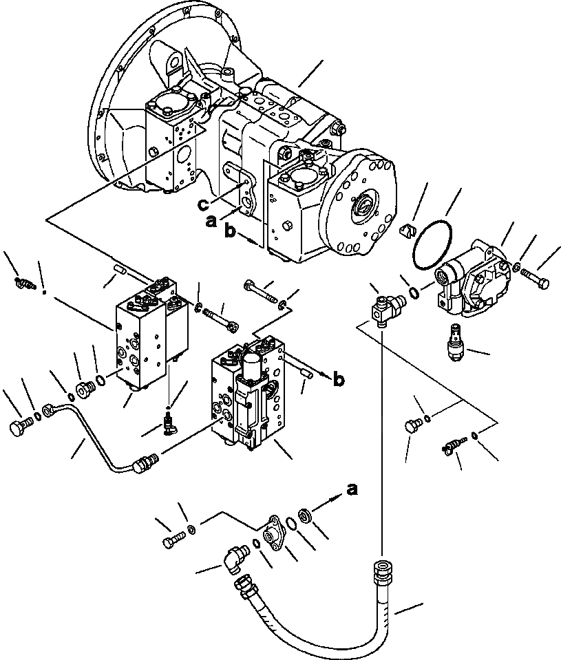 Схема запчастей Komatsu PC200-5 - ГИДР. НАСОС. ASSEMBLY COMPLETE ASSEMBLY УПРАВЛ-Е РАБОЧИМ ОБОРУДОВАНИЕМ