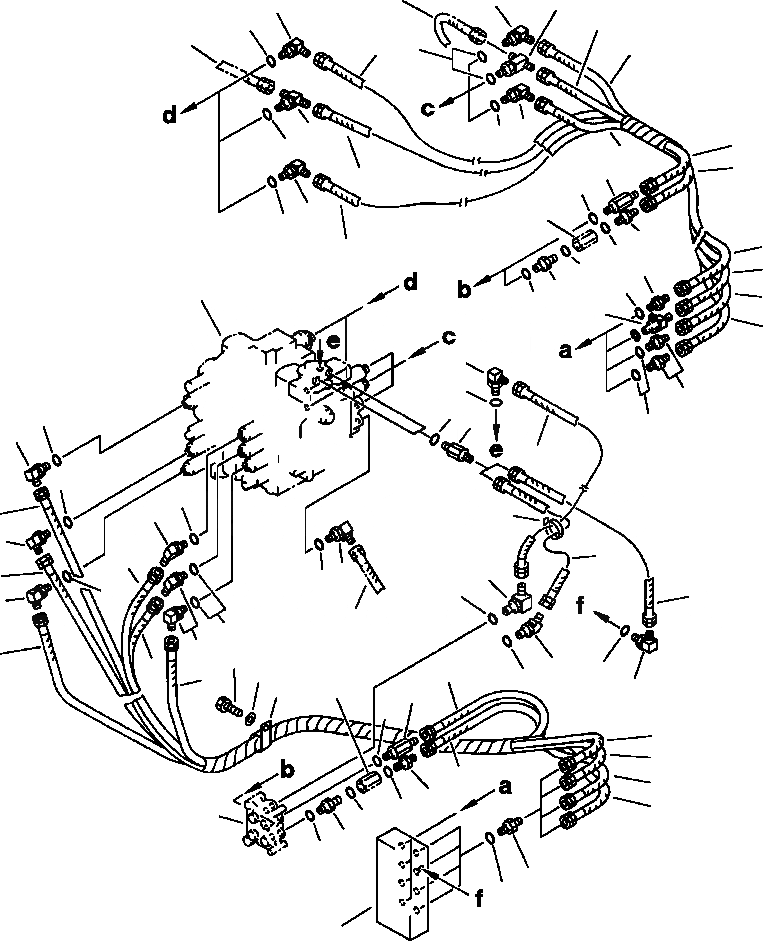 Схема запчастей Komatsu PC200-5 - P.P.C. КЛАПАН ТРУБЫ РАСПРЕДЕЛИТ. КЛАПАН TO/FROM УПРАВЛЯЮЩ. КЛАПАН - ЗАДН.  УПРАВЛ-Е РАБОЧИМ ОБОРУДОВАНИЕМ