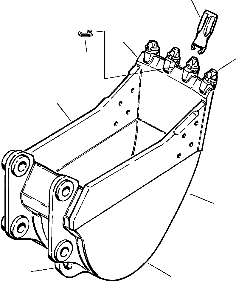 Схема запчастей Komatsu PC200-5 - КОВШ - KOMATSU IN. (88 MM) ШИР. РАБОЧЕЕ ОБОРУДОВАНИЕ (ЭКСКАВАТ.)