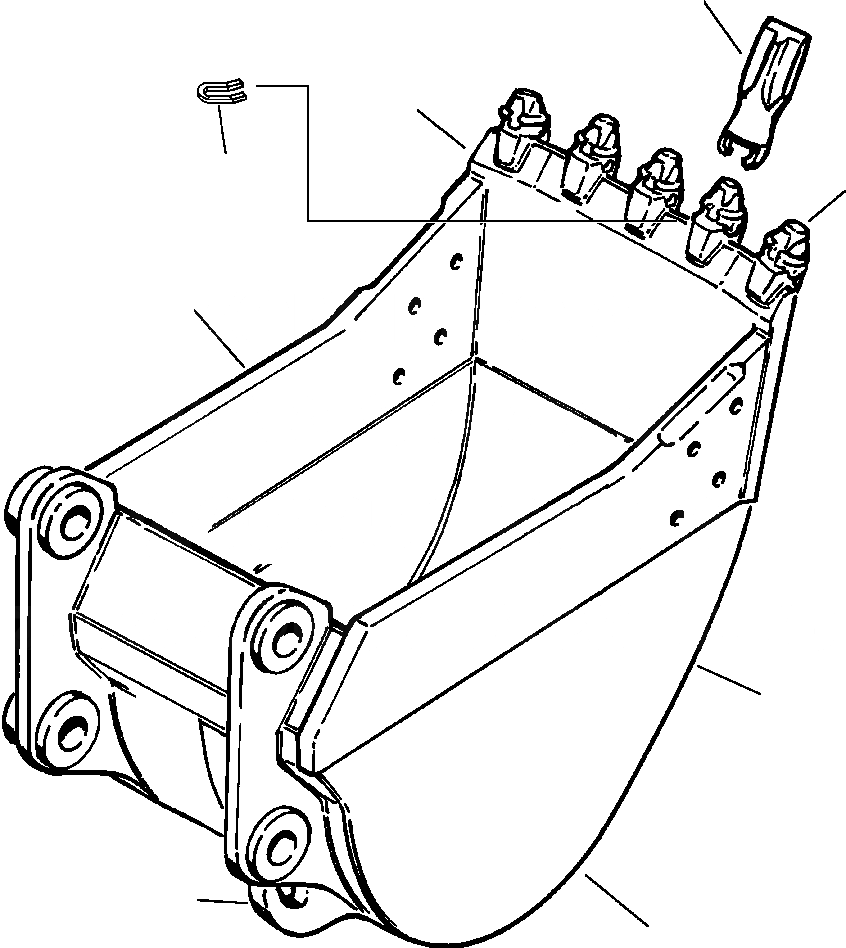 Схема запчастей Komatsu PC200-5 - КОВШ - KOMATSU 8 IN. (9 MM) ШИР. РАБОЧЕЕ ОБОРУДОВАНИЕ (ЭКСКАВАТ.)