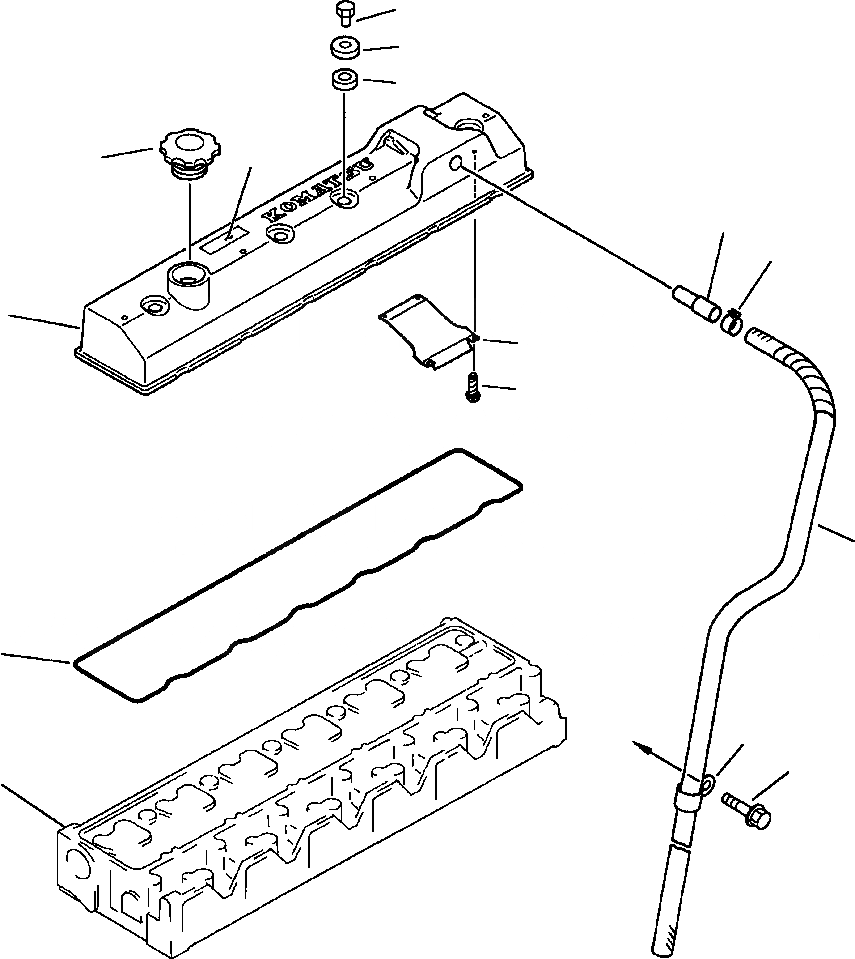 Схема запчастей Komatsu PC200-5 - КЛАПАН COVER ГОЛОВКА ЦИЛИНДРОВ