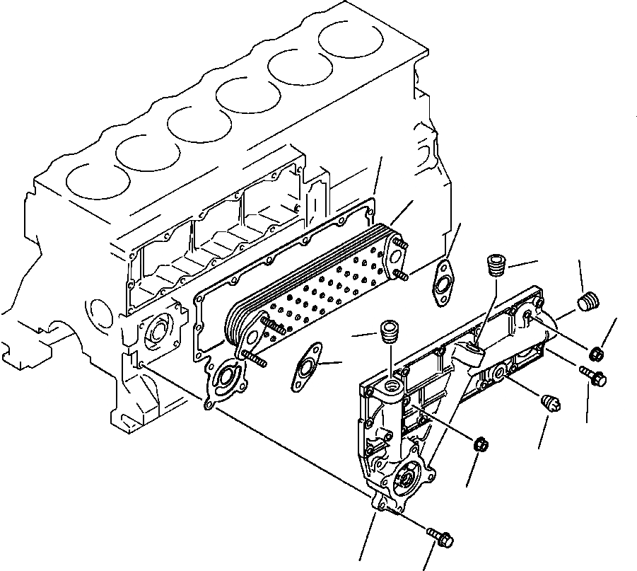 Схема запчастей Komatsu PC200-5 - СИСТЕМА СМАЗКИ МАСЛООХЛАДИТЕЛЬ USED ON ДВИГАТЕЛИ С SERIAL NUMBERS 7 И UP СИСТЕМА СМАЗКИ МАСЛ. СИСТЕМА