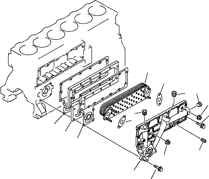 Схема запчастей Komatsu PC200-5 - СИСТЕМА СМАЗКИ МАСЛООХЛАДИТЕЛЬ USED ON ДВИГАТЕЛИ С SERIAL NUMBERS 8 THRU 79 СИСТЕМА СМАЗКИ МАСЛ. СИСТЕМА
