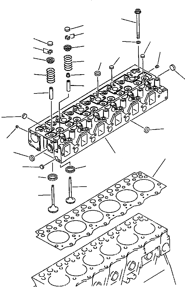 Схема запчастей Komatsu PC200-6L - FIG NO. A-AE ГОЛОВКА ЦИЛИНДРОВ ДВИГАТЕЛЬ