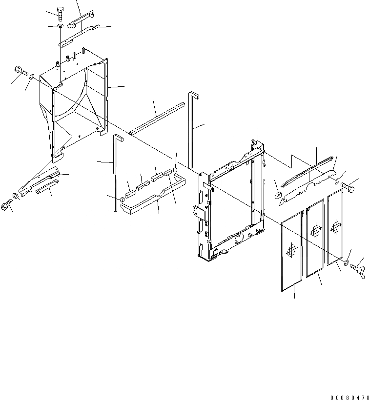 Схема запчастей Komatsu PC200LC-8E0 - СИСТЕМА ОХЛАЖДЕНИЯ (NET И КОЖУХ) СИСТЕМА ОХЛАЖДЕНИЯ