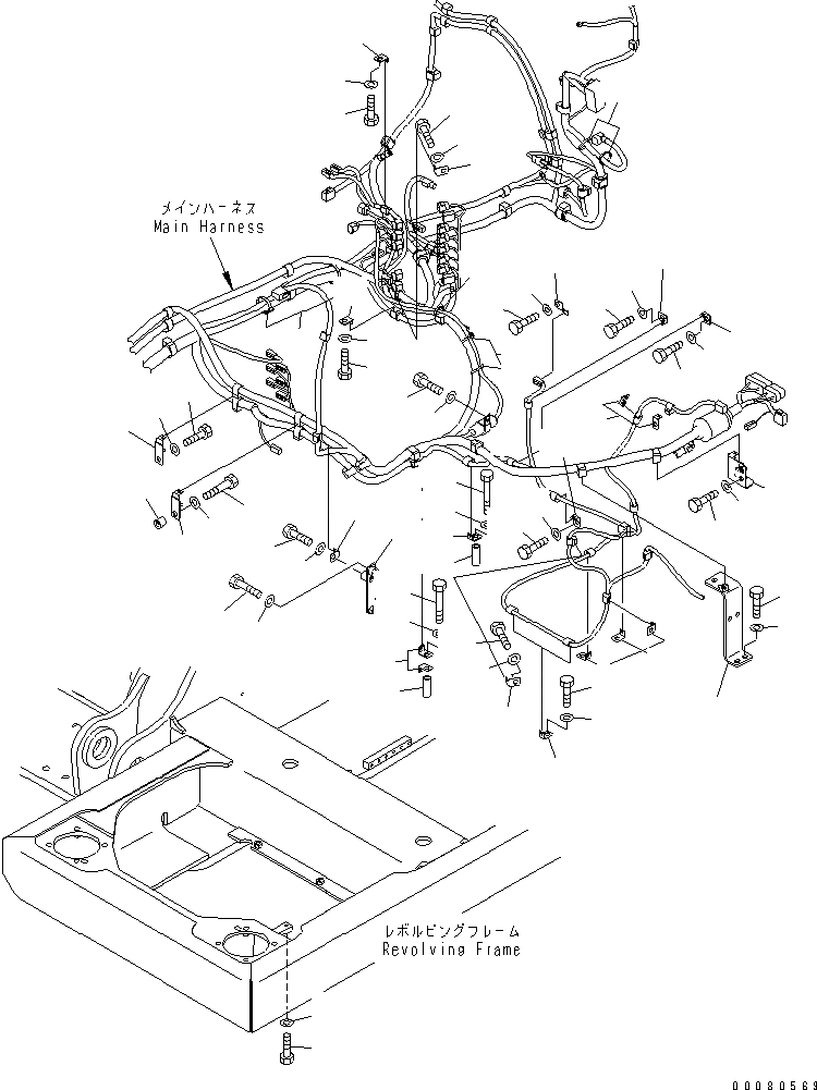 Схема запчастей Komatsu PC200LC-8E0 - ЭЛЕКТРИЧ. ЭЛЕКТРОПРОВОДКА (ОСНОВН. Э/ПРОВОДКА) (/) ЭЛЕКТРИКА