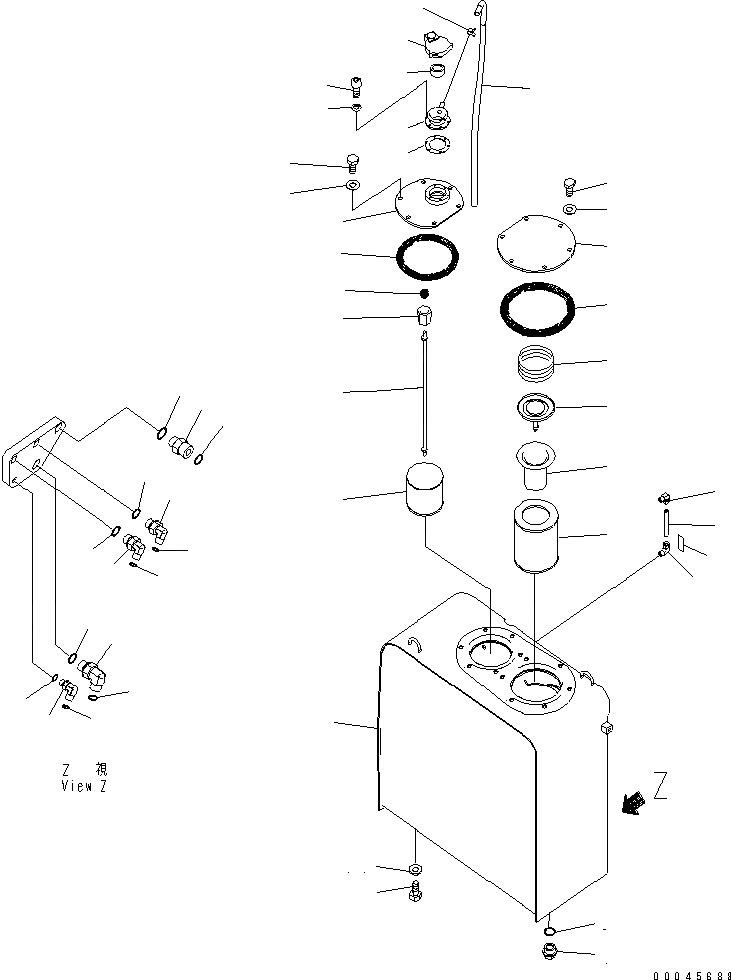 Схема запчастей Komatsu PC200LC-8E0 - ГИДРАВЛ МАСЛ. БАК ГИДРАВЛИКА