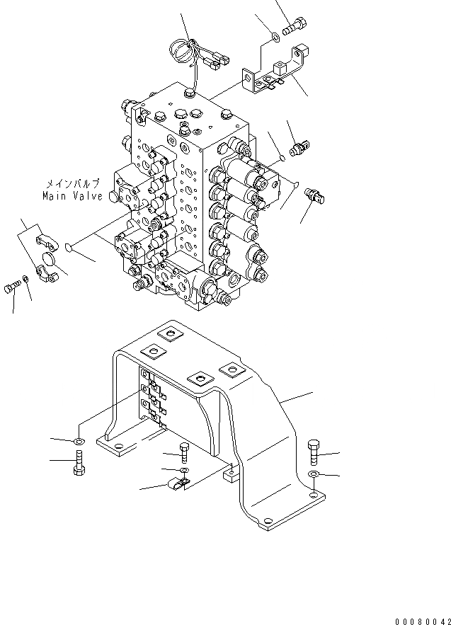 Схема запчастей Komatsu PC200LC-8E0 - ОСНОВН. УПРАВЛЯЮЩ. КЛАПАН (КОРПУС КЛАПАНА И ДАТЧИК) ГИДРАВЛИКА