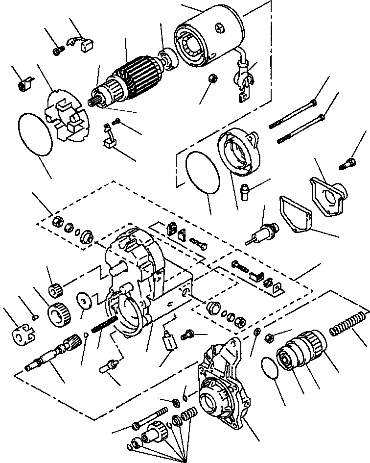 Схема запчастей Komatsu PC200LL-6 - FIG. A-AA STARTER V - . KW - ТИП R - NIPPON DENSO 8- ДВИГАТЕЛЬ