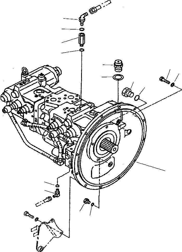 Схема запчастей Komatsu PC200LL-6 - FIG. H-A ОСНОВН. НАСОС - СОЕДИНИТЕЛЬН. ЧАСТИ ГИДРАВЛИКА