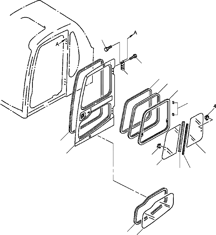 Схема запчастей Komatsu PC200LL-6 - FIG. K- КАБИНА - ДВЕРЬ КАБИНА ОПЕРАТОРА И СИСТЕМА УПРАВЛЕНИЯ