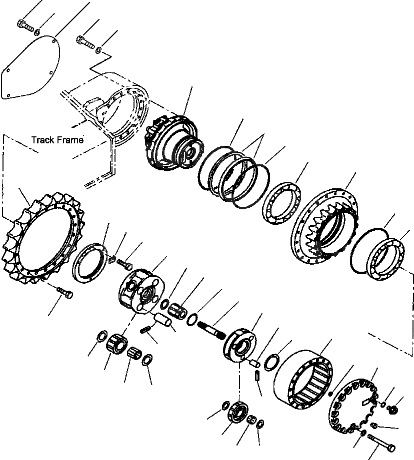 Схема запчастей Komatsu PC200LL-6 - FIG. P-A КОНЕЧНАЯ ПЕРЕДАЧА НИЖНЯЯ ГИДРОЛИНИЯ И ЛИНИЯ ХОДА