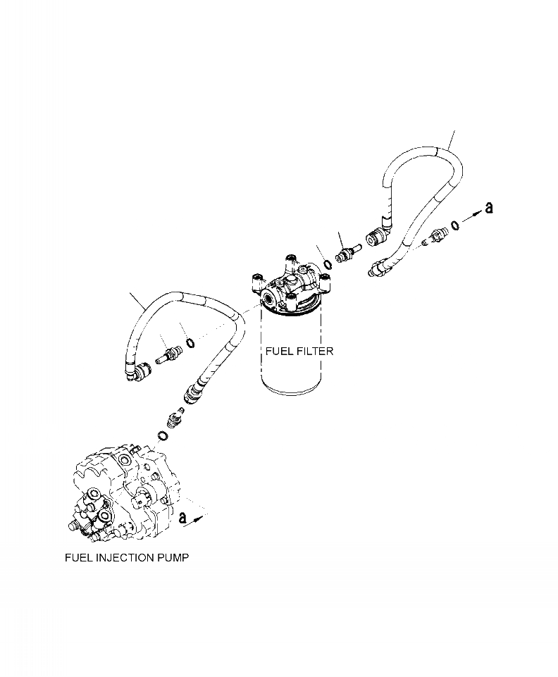 Схема запчастей Komatsu PC200LL-8 - A-AB ТРУБЫ ТОПЛ. ФИЛЬТРА ДВИГАТЕЛЬ