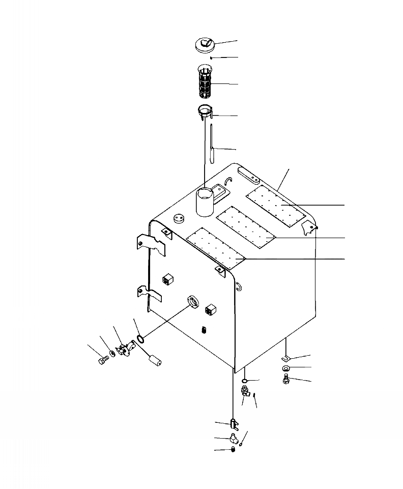 Схема запчастей Komatsu PC200LL-8 - D-A ДОПОЛН. ТОПЛИВН. БАК. ТОПЛИВН. БАК. AND КОМПОНЕНТЫ