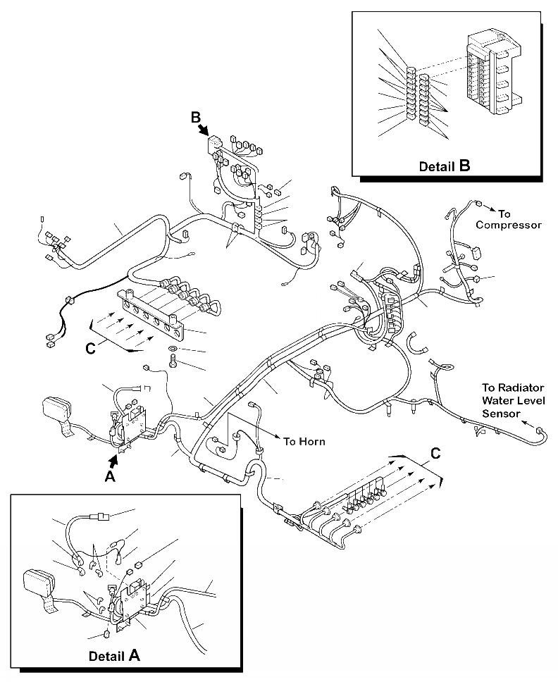 Схема запчастей Komatsu PC200LL-8 - E-A ЭЛЕКТРИКА ОСНОВН. И КАБИНА ПРОВОДКАES ЭЛЕКТРИКА