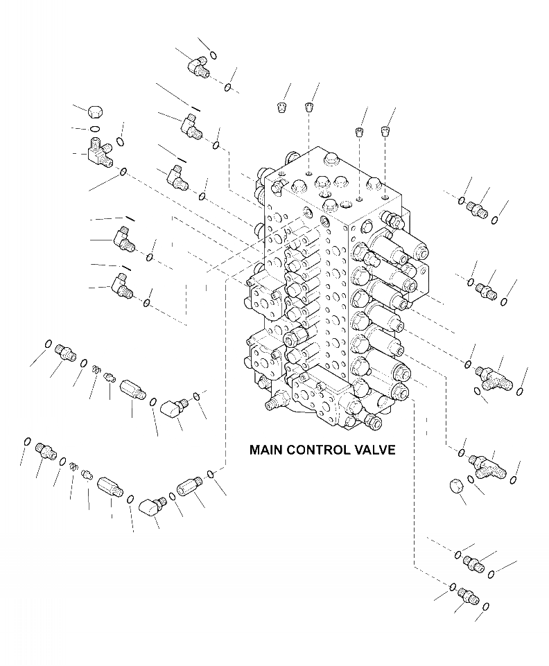 Схема запчастей Komatsu PC200LL-8 - H-A ОСНОВН. КЛАПАН СОЕДИНИТЕЛЬН. ЧАСТИ ГИДРАВЛИКА