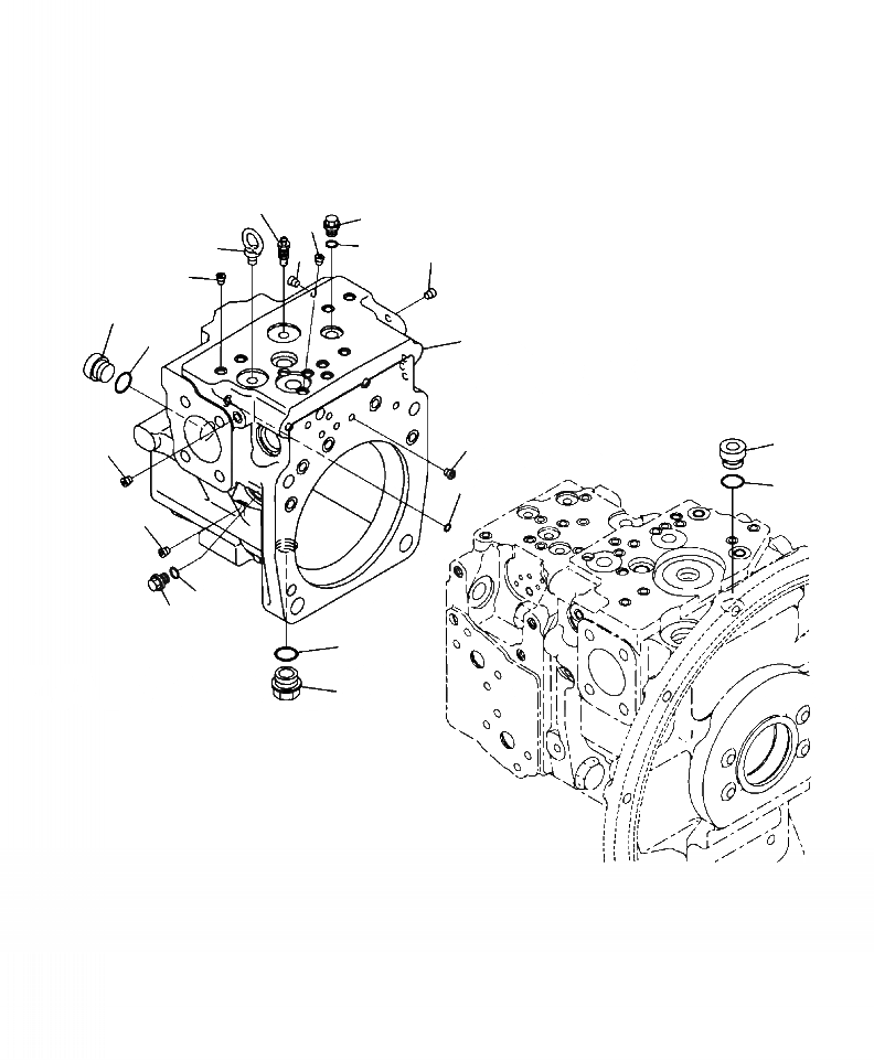Схема запчастей Komatsu PC200LL-8 - H-A ОСНОВН. НАСОС ЗАДН. КОРПУС ГИДРАВЛИКА