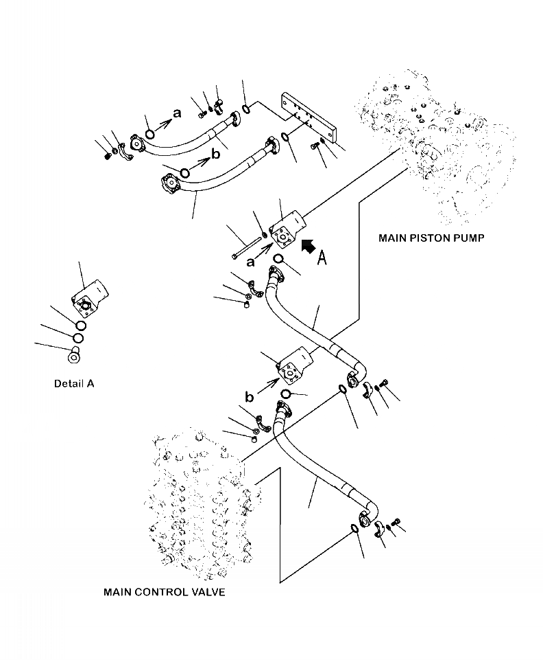 Схема запчастей Komatsu PC200LL-8 - H-AA ГИДРОЛИНИЯ ЛИНИЯ ПОДАЧИ И ПРОХОДНОЙ ФИЛЬТР ГИДРАВЛИКА