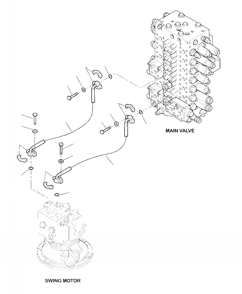 Схема запчастей Komatsu PC200LL-8 - H-A ГИДРОЛИНИЯ ЛИНИЯ ПОВОРОТА - С SOFT ПОВОРОТН. ГИДРАВЛИКА