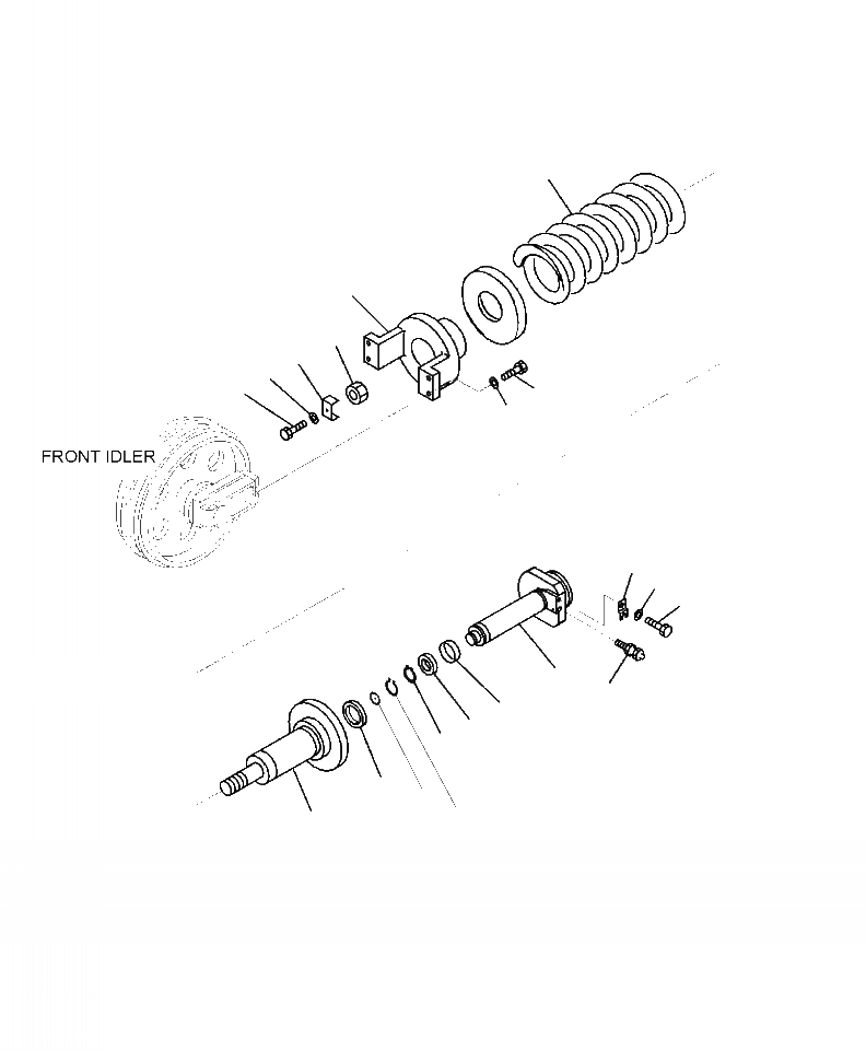 Схема запчастей Komatsu PC200LL-8 - R-A ОПОРНЫЙ ЭЛЕМЕНТ ЛЕНИВЦА НИЖН.CARRIAGE
