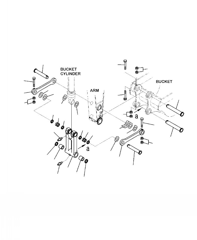 Схема запчастей Komatsu PC200LL-8 - T-A РУКОЯТЬ СОЕДИНЕНИЕ КОВША УСИЛ. РАБОЧЕЕ ОБОРУДОВАНИЕ