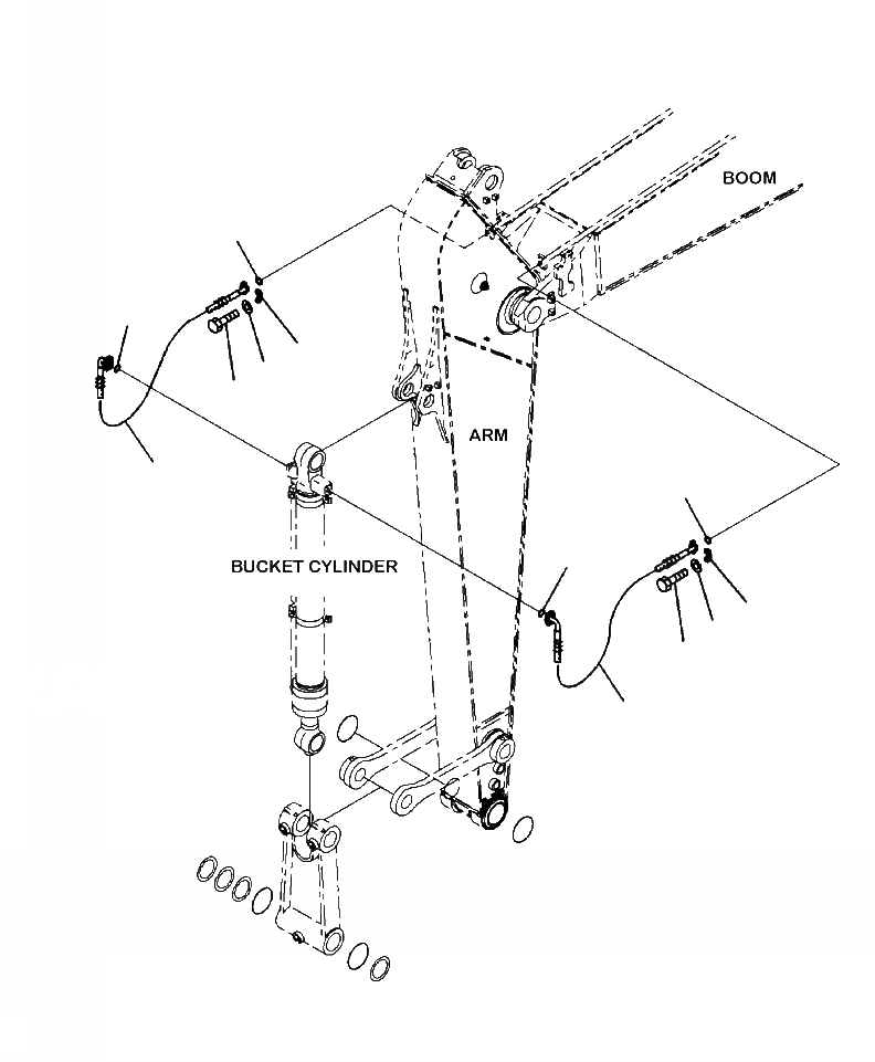Схема запчастей Komatsu PC200LL-8 - T-A РУКОЯТЬ ПАТРУБКИ ЦИЛИНДРА КОВША РАБОЧЕЕ ОБОРУДОВАНИЕ