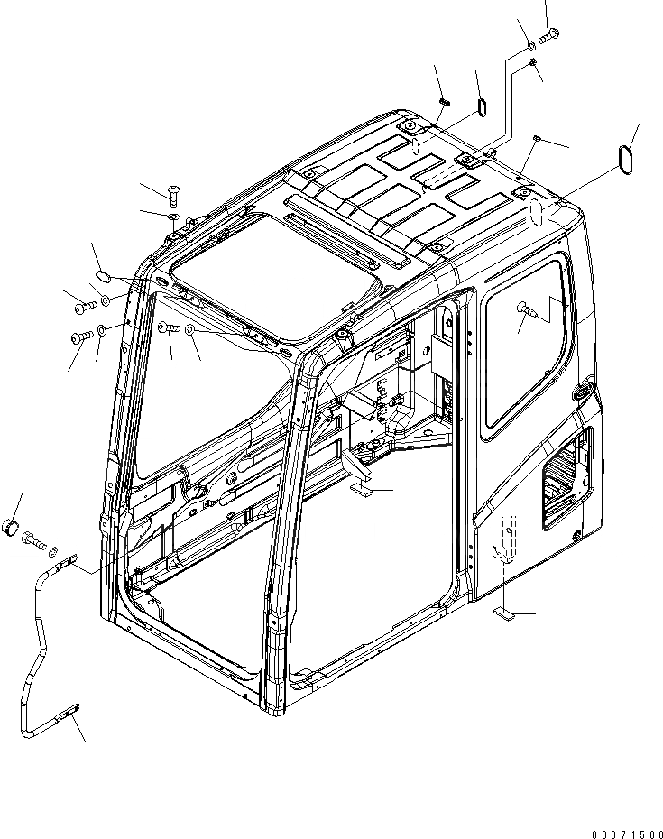 Схема запчастей Komatsu PC200LL-7L - КАБИНА (БЕЗ KOMTRAX)(№A878-) КАБИНА ОПЕРАТОРА И СИСТЕМА УПРАВЛЕНИЯ