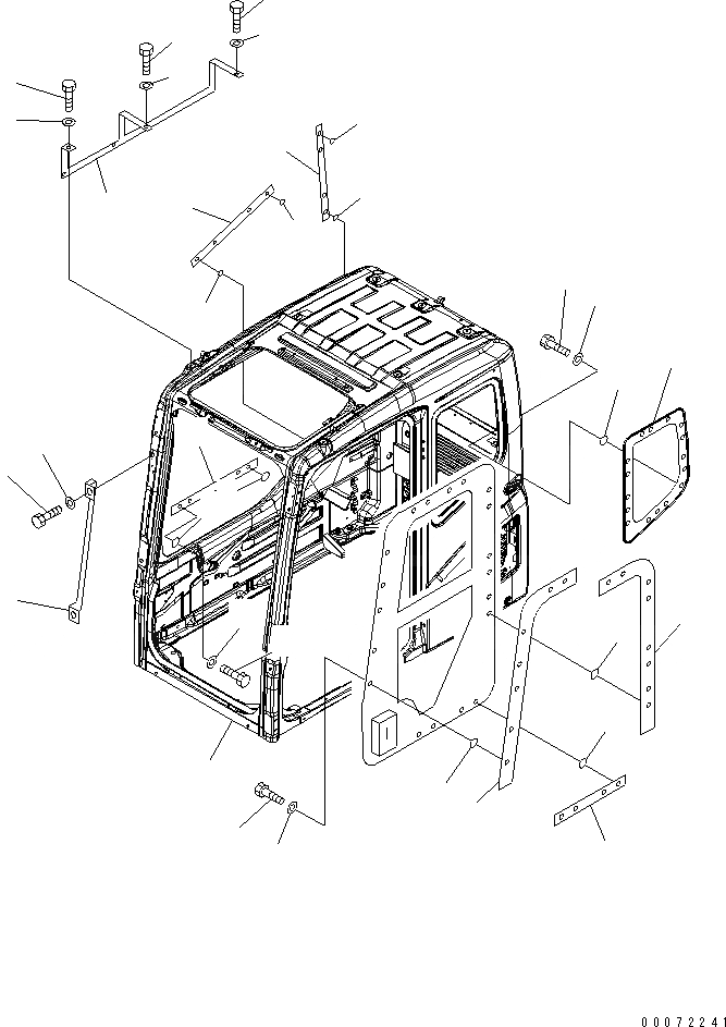 Схема запчастей Komatsu PC200LL-7L - КАБИНА (КАБИНА ЧАСТИ КОРПУСА КРЕПЛЕНИЕ ПЛАСТИНЫ) КАБИНА ОПЕРАТОРА И СИСТЕМА УПРАВЛЕНИЯ