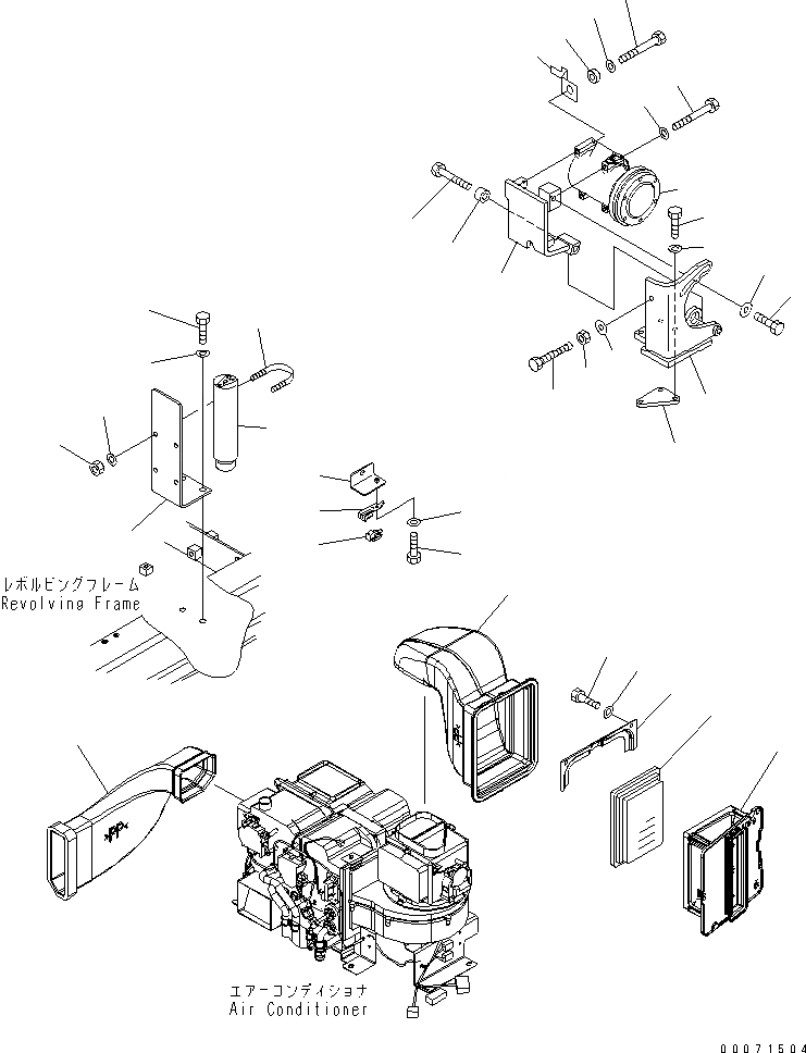 Схема запчастей Komatsu PC200LL-7L - КОНДИЦ. ВОЗДУХА (ВОЗДУХОВОДЫ) КАБИНА ОПЕРАТОРА И СИСТЕМА УПРАВЛЕНИЯ
