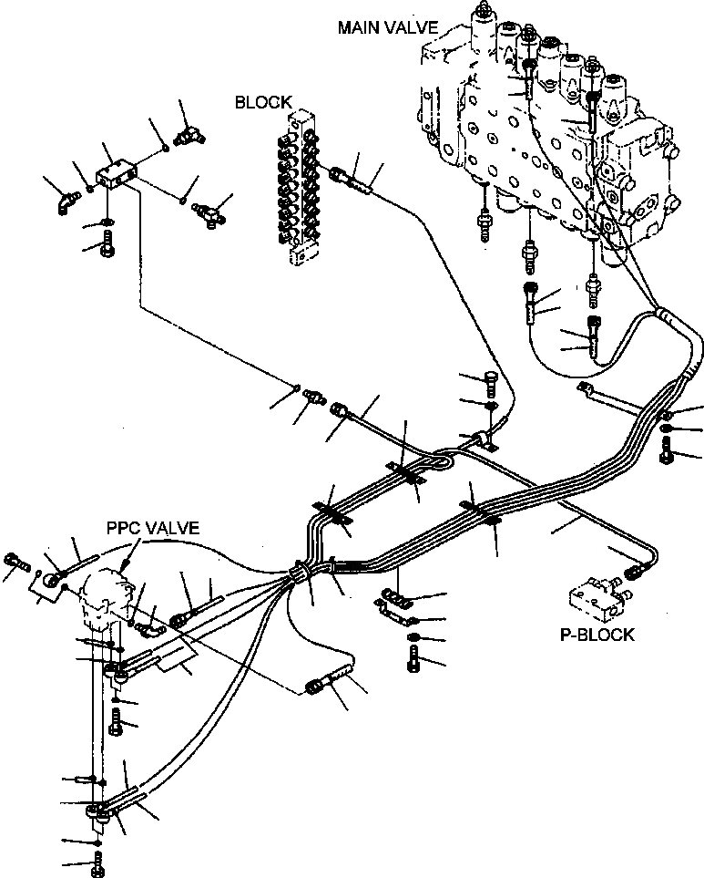 Схема запчастей Komatsu PC200Z-6LE - FIG NO. K-A ГИДРОЛИНИЯ PPC ЛИНИЯ ХОДА ДЛЯ АКТУАТОР КАБИНА ОПЕРАТОРА И СИСТЕМА УПРАВЛЕНИЯ