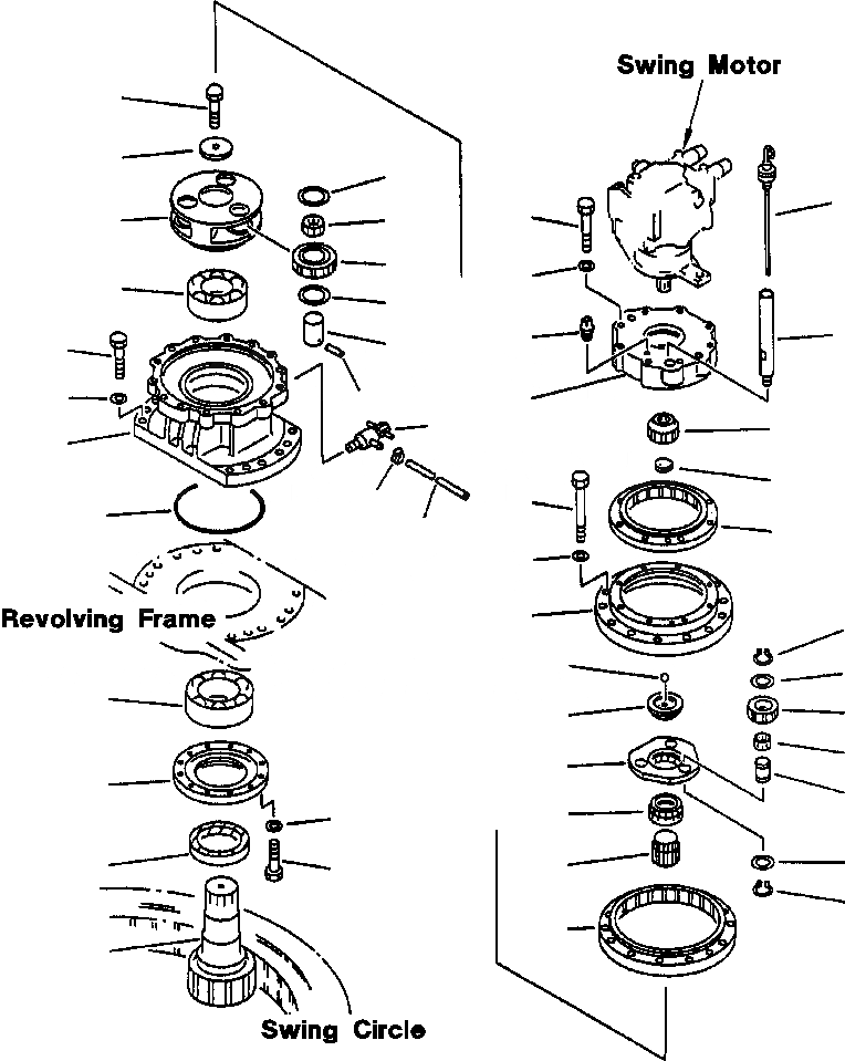 Схема запчастей Komatsu PC200Z-6LE - FIG NO. N- МЕХАНИЗМ ПОВОРОТА ПОВОРОТН. КРУГ И КОМПОНЕНТЫ