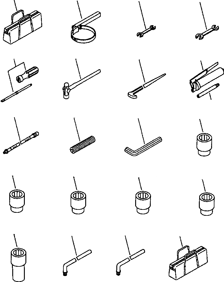 Схема запчастей Komatsu PC200Z-6LE - FIG NO. V-A ИНСТРУМЕНТ АКСЕССУАРЫ