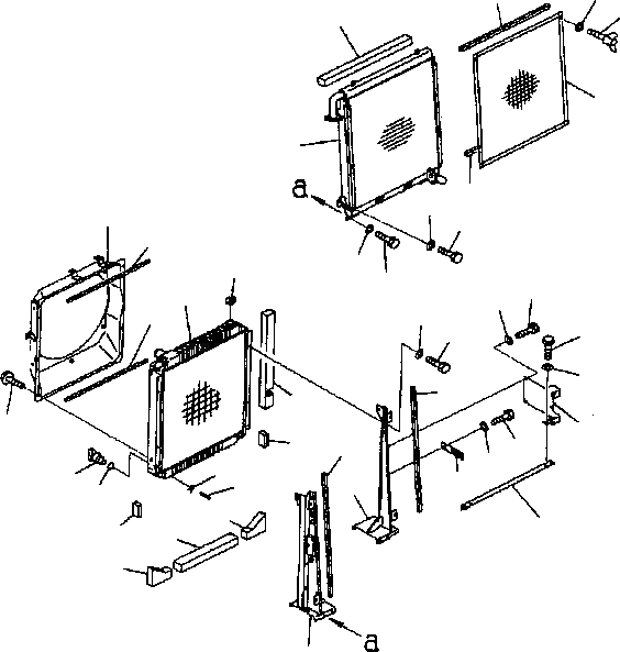 Схема запчастей Komatsu PC200-6B - ОХЛАЖД-Е (STD РАДИАТОР) (С КОНДИЦИОНЕРОМ) (PC-B) СИСТЕМА ОХЛАЖДЕНИЯ