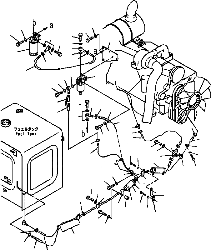 Схема запчастей Komatsu PC200-6B - ТОПЛИВНАЯ ЛИНИЯ (OLD) ТОПЛИВН. БАК. AND КОМПОНЕНТЫ