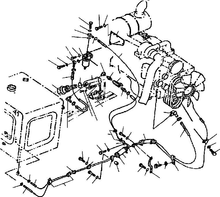 Схема запчастей Komatsu PC200-6B - ТОПЛИВНАЯ ЛИНИЯ (НОВ.) ТОПЛИВН. БАК. AND КОМПОНЕНТЫ