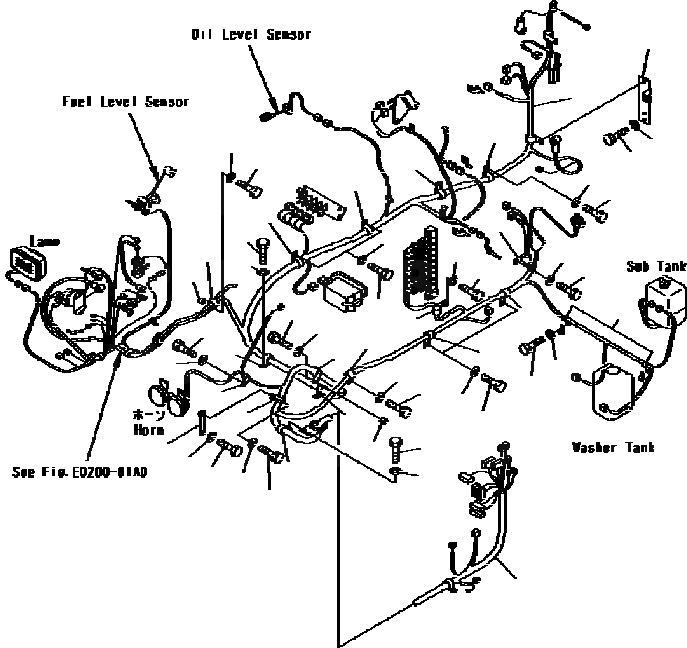 Схема запчастей Komatsu PC200-6B - ЭЛЕКТРОПРОВОДКА (ОСНОВН. Э/ПРОВОДКА) (PC-B) ЭЛЕКТРИКА