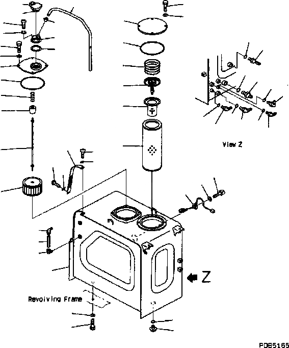 Схема запчастей Komatsu PC200-6B - ГИДР. БАК. (С ДАТЧИКОМ) (PC-B) ГИДРАВЛИКА
