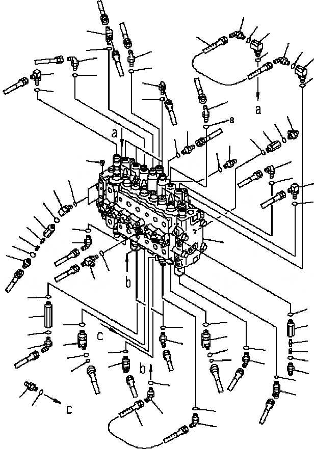 Схема запчастей Komatsu PC200-6B - ОСНОВН. КЛАПАН (СОЕДИНЕНИЕ ЧАСТИ) ( АКТУАТОР) (С ТРУБЫ) (PC-B) ГИДРАВЛИКА