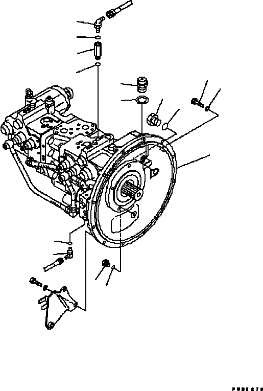 Схема запчастей Komatsu PC200-6B - ОСНОВН. НАСОС (СОЕДИНИТЕЛЬН. ЧАСТИ) ГИДРАВЛИКА