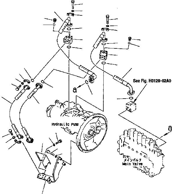 Схема запчастей Komatsu PC200-6B - ЛИНИЯ ПОДАЧИ (PCLC-B) ГИДРАВЛИКА