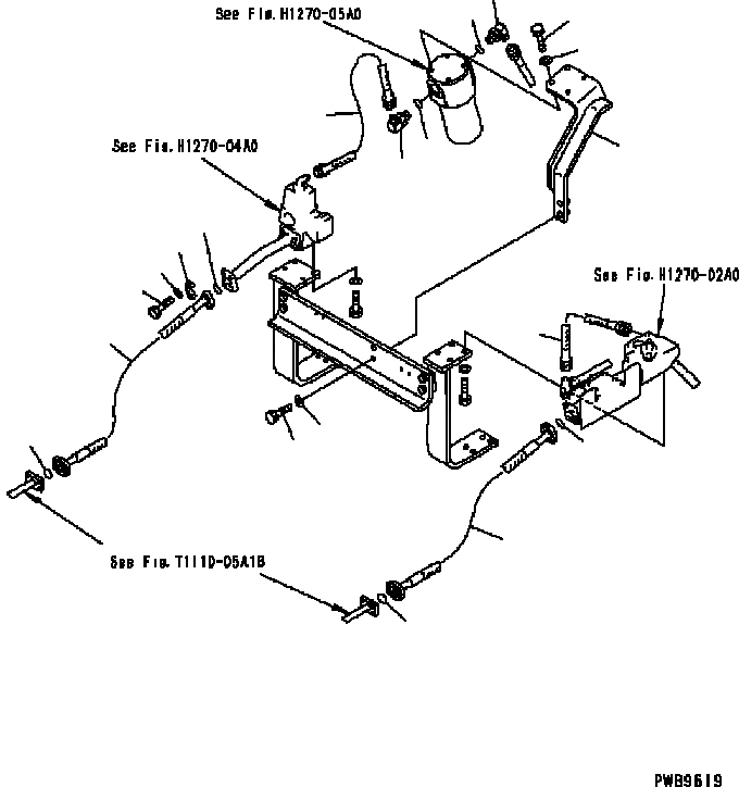 Схема запчастей Komatsu PC200-6B - НАВЕСНОЕ ОБОРУД-Е ( АКТУАТОР) (ВОЗВРАТ. ЛИНИЯ) ГИДРАВЛИКА