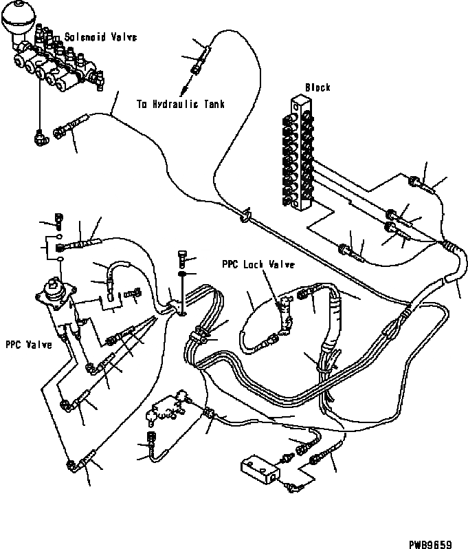 Схема запчастей Komatsu PC200-6B - ОСНОВН. КОНСТРУКЦИЯ (РАБОЧАЯ ЛИНИЯ PPC) (ПАТРУБКИ ПРАВОЙ СТОЙКИ) КАБИНА ОПЕРАТОРА И СИСТЕМА УПРАВЛЕНИЯ