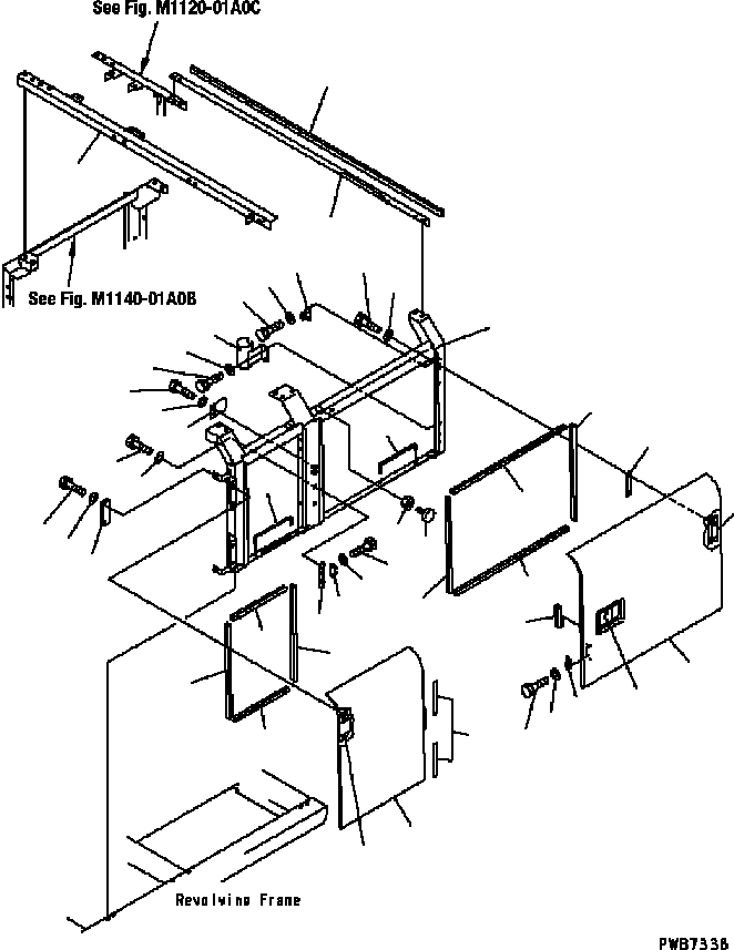 Схема запчастей Komatsu PC200-6B - ЛЕВ. ДВЕРЬ (ДВЕРЬ) (КАБИНА) (PCLC-B) ЧАСТИ КОРПУСА