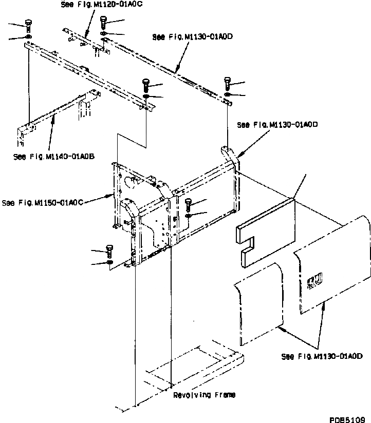 Схема запчастей Komatsu PC200-6B - ЛЕВ. ДВЕРЬ (ЧАСТИ Д/УСТАНОВКИ) (MACHINE КАБИНА) (PC-B) ЧАСТИ КОРПУСА