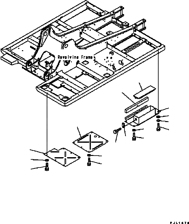 Схема запчастей Komatsu PC200-6B - НИЖН. КРЫШКА (ОСНОВНАЯ РАМА) (ЛЕВ. КРЫШКАAND ЯЩИК Д/ИНСТРУМЕНТА) (PC-B) ЧАСТИ КОРПУСА