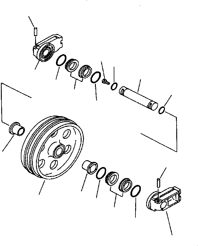 Схема запчастей Komatsu PC200-6B - ПЕРЕДН. ЛЕНИВЕЦ НИЖН.CARRIAGE